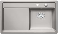 BLANCO ZENAR 45 S, Ceramic PuraPlus, alu grey, with drain remote control, Bowl right, 450 mm min. cabinet size