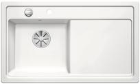 BLANCO ZENAR 45 S, Ceramic PuraPlus, white matt, with drain remote control, Bowl left, 450 mm min. cabinet size