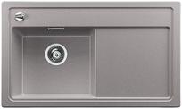 BLANCO ZENAR 45 S-F, SILGRANIT, alu metallic, with drain remote control, w/o accessories, Bowl left, 450 mm min. cabinet size