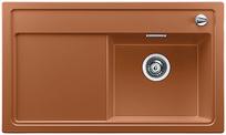 BLANCO ZENAR 45 S, SILGRANIT until 10-2014, cognac, with drain remote control, with accessories, Bowl right, 450 mm min. cabinet size