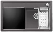 BLANCO ZENAR 45 S, SILGRANIT until 10-2014, rock grey, with drain remote control, with accessories, Bowl right, 450 mm min. cabinet size