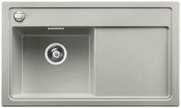 BLANCO ZENAR 45 S, SILGRANIT, pearl grey, with drain remote control, w/o accessories, Bowl left, 450 mm min. cabinet size