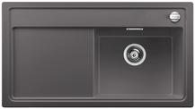 BLANCO ZENAR 5 S-F, SILGRANIT, rock grey, with drain remote control, w/o accessories, Bowl right, 500 mm min. cabinet size