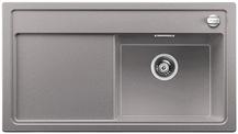 BLANCO ZENAR 5 S-F, SILGRANIT, alu metallic, with drain remote control, w/o accessories, Bowl right, 500 mm min. cabinet size