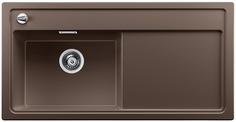 BLANCO ZENAR XL 6 S-F, SILGRANIT, coffee, with drain remote control, w/o accessories, Bowl left, 600 mm min. cabinet size