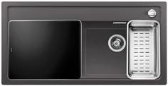 BLANCO ZENAR XL 6 S-F, SILGRANIT until 10-2014, rock grey, with drain remote control, with accessories, Bowl right, 600 mm min. cabinet size