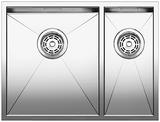 BLANCO ZEROX 340/180-U, Stainless steel satin polish, w/o drain remote control, Bowl left, 600 mm min. cabinet size