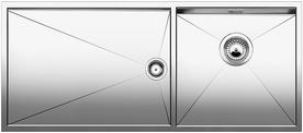 BLANCO ZEROX 400/550-T-IF, Stainless steel satin polish, w/o drain remote control, Bowl left, 600 mm min. cabinet size