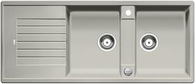 BLANCO ZIA 8 S, SILGRANIT, pearl grey, with drain remote control, reversible, 800 mm min. cabinet size