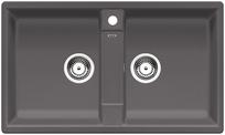 BLANCO ZIA 9, SILGRANIT, rock grey, w/o drain remote control, w/o bowl layout, 900 mm min. cabinet size