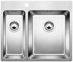BLANCO A-STYLE 340/180-IF/A, Stainless steel brushed finish, w/o drain remote control, w/o accessories, Bowl right, 600 mm min. cabinet size