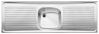 Lay-on sink BLANCO EM 15 x 5, Stainless steel natural finish, w/o waste fitting, Bowl centred, 600 mm min. cabinet size