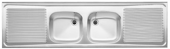 Lay-on sink ZM 18 x 6, Stainless steel natural finish, w/o waste fitting, Bowl centred, 800 mm min. cabinet size