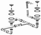 Garniture de vidage 2 x 3,5" sans vidage automatique trop-plein rond