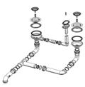 Garniture de vidage 2 x 3,5" sans vidage automatique trop-plein ovale/horizontal clé