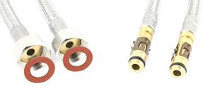 Flexible hose mains supply (2 pieces) with seal 55 cm metal GR