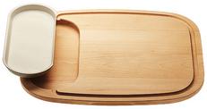 Chopping board with insert beige SILACRON, solid wood