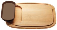 Chopping board wood with insert brown, solid wood