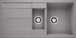 BLANCO METRA 6 S, SILGRANIT, alu metallic, w/o drain remote control, w/o accessories, reversible, 600 mm min. cabinet size