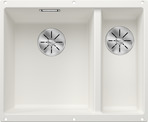 BLANCO SUBLINE 340/160-U, SILGRANIT, white, w/o drain remote control, Bowl left, 600 mm min. cabinet size