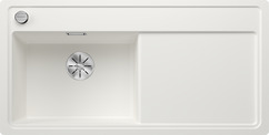 BLANCO ZENAR XL 6 S-F, SILGRANIT, weiß, mit Ablauffernbedienung, ohne Zubehör, Becken links, 600 mm Untermaß