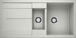 BLANCO METRA 6 S, SILGRANIT, pearl grey, w/o drain remote control, w/o accessories, reversible, 600 mm min. cabinet size