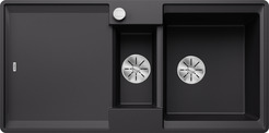 BLANCO ADIRA 6 S-F, SILGRANIT, black, with drain remote control, with accessories, reversible, 600 mm min. cabinet size