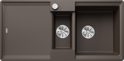 BLANCO ADIRA 6 S-F, SILGRANIT, coffee, with drain remote control, with accessories, reversible, 600 mm min. cabinet size