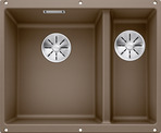 BLANCO SUBLINE 340/160-U, SILGRANIT, nutmeg, w/o drain remote control, Bowl left, 600 mm min. cabinet size