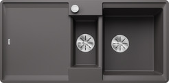 BLANCO ADIRA 6 S-F, SILGRANIT, rock grey, with drain remote control, with accessories, reversible, 600 mm min. cabinet size