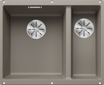 BLANCO SUBLINE 340/160-U, SILGRANIT, tartufo, w/o drain remote control, Bowl left, 600 mm min. cabinet size