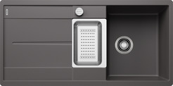 BLANCO METRA 6 S-F, SILGRANIT, rock grey, with drain remote control, with accessories, reversible, 600 mm min. cabinet size