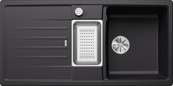BLANCO LEXA 6 S, SILGRANIT, black, with drain remote control, with accessories, reversible, 600 mm min. cabinet size