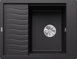 BLANCO ELON 45 S, SILGRANIT, schwarz, ohne Ablauffernbedienung, mit Zubehör, reversibel, 450 mm Untermaß