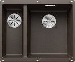 BLANCO SUBLINE 340/160-U, SILGRANIT, coffee, w/o drain remote control, Bowl right, 600 mm min. cabinet size