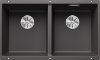 BLANCO SUBLINE 350/350-U, SILGRANIT, rock grey, w/o drain remote control, w/o bowl layout, 800 mm min. cabinet size