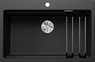 BLANCO ETAGON 8, SILGRANIT, schwarz, ohne Ablauffernbedienung, mit Zubehör, keine Beckenlage, 800 mm Untermaß