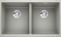 BLANCO SUBLINE 350/350-U, SILGRANIT, pearl grey, w/o drain remote control, w/o bowl layout, 800 mm min. cabinet size
