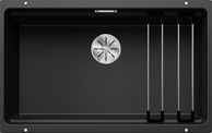 BLANCO ETAGON 700-U, SILGRANIT, schwarz, ohne Ablauffernbedienung, mit Zubehör, keine Beckenlage, 800 mm Untermaß