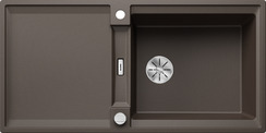BLANCO ADIRA XL 6 S, SILGRANIT, coffee, with drain remote control, with accessories, reversible, 600 mm min. cabinet size