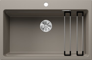 BLANCO ETAGON 8, SILGRANIT, tartufo, ohne Ablauffernbedienung, mit Zubehör, keine Beckenlage, 800 mm Untermaß
