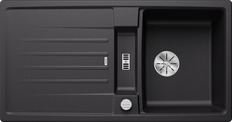 BLANCO LEXA 5 S, SILGRANIT, black, with drain remote control, reversible, 500 mm min. cabinet size