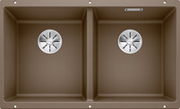 BLANCO SUBLINE 350/350-U, SILGRANIT, nutmeg, w/o drain remote control, w/o bowl layout, 800 mm min. cabinet size