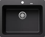 BLANCO NAYA 6-F, SILGRANIT, black, w/o waste fitting, w/o bowl layout, 600 mm min. cabinet size