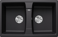 BLANCO LEXA 8, SILGRANIT, black, w/o drain remote control, reversible, 800 mm min. cabinet size