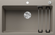 BLANCO ETAGON 8, SILGRANIT, tartufo, mit Ablauffernbedienung, mit Zubehör, keine Beckenlage, 800 mm Untermaß