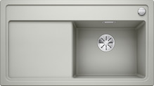 BLANCO ZENAR 5 S, SILGRANIT, pearl grey, with drain remote control, w/o accessories, Bowl right, 500 mm min. cabinet size