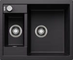 BLANCO METRA 6, SILGRANIT, schwarz, mit Ablauffernbedienung, reversibel, 600 mm Untermaß