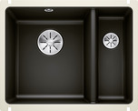 BLANCO SUBLINE 350/150-U, Ceramic PuraPlus, black, w/o drain remote control, Bowl left, 600 mm min. cabinet size