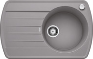 BLANCO RONDOVAL 45 S, SILGRANIT, alu metallic, with drain remote control, reversible, 450 mm min. cabinet size